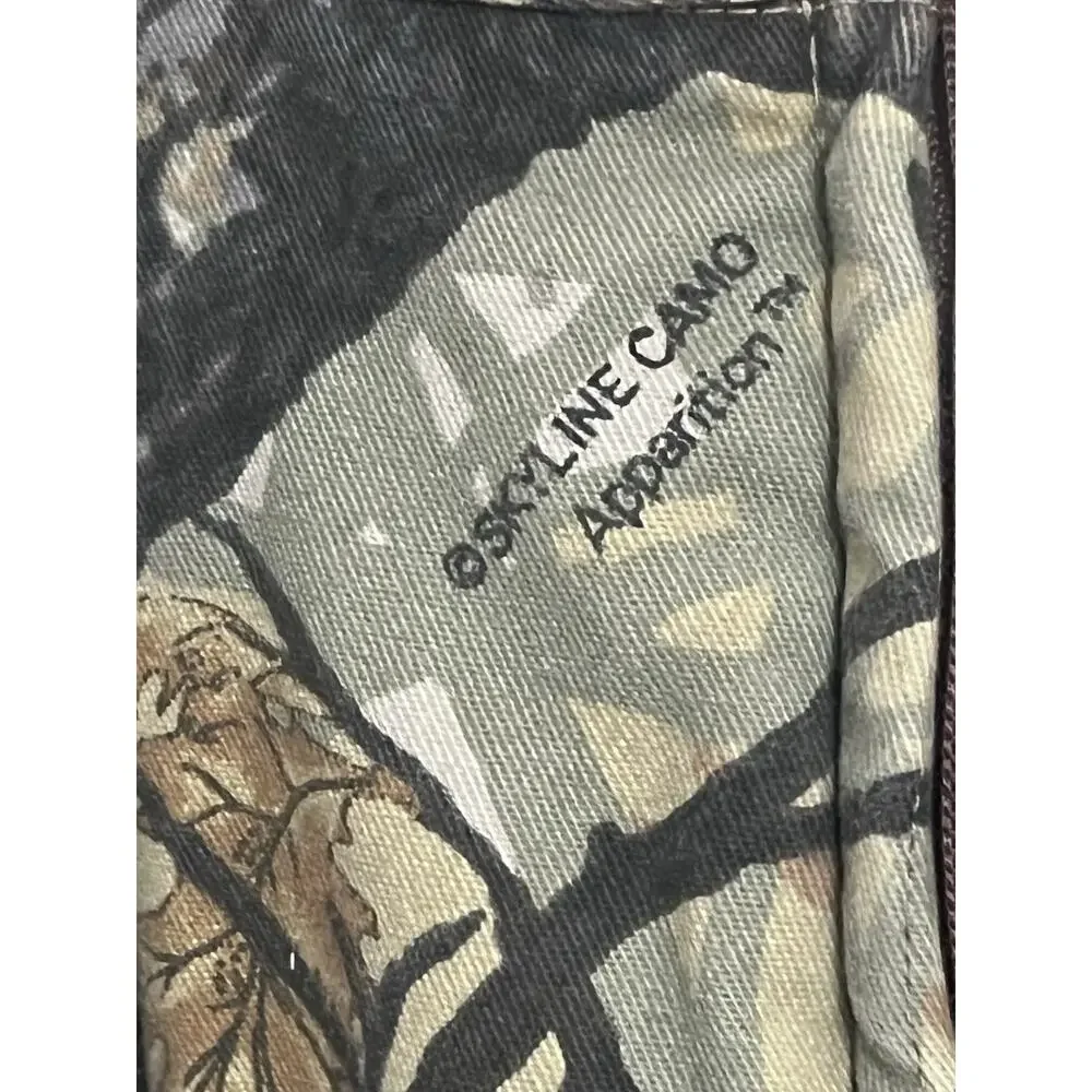 VTG Ideal Skyline Camo Apparition Bib Overalls Men XL Fleece Lined Hunting USA - Picture 5 of 14